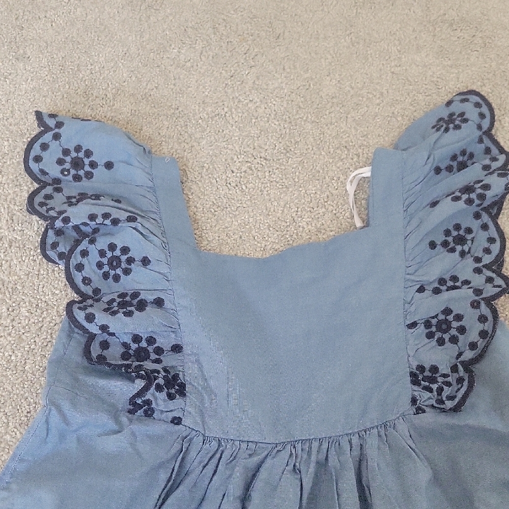 H&M | Blue Kids Dress with Scalloped Trim - Picture 3 of 7